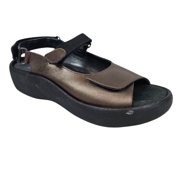 Wolky Sandal Size US 9 EUR 41 Metallic Bronze Leather Comfortable Platform Shoe - Picture 12 of 15